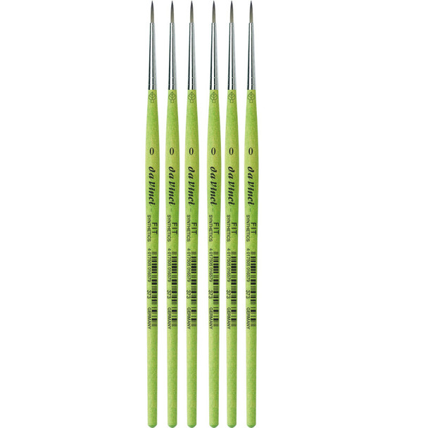 FIT Synthetics Student Brush, Synthetic, Acrylic & Tempera, Round, Series 373, Size 0, Pack of 6
