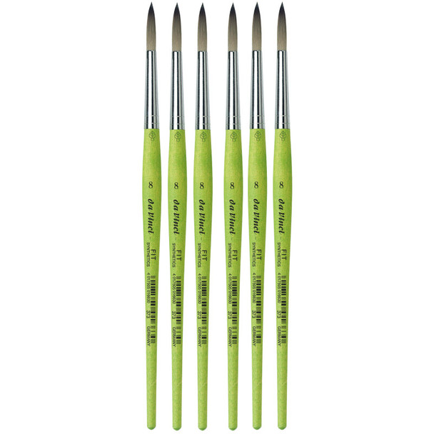FIT Synthetics Student Brush, Synthetic, Acrylic & Tempera, Round, Series 373, Size 8, Pack of 6