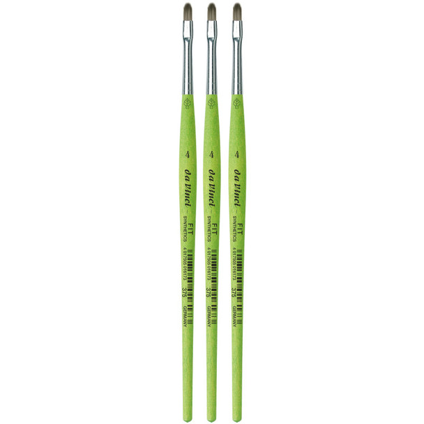 FIT Synthetics Student Brush, Synthetic, Acrylic & Tempera, Filbert, Series 375, Size 4, Pack of 3