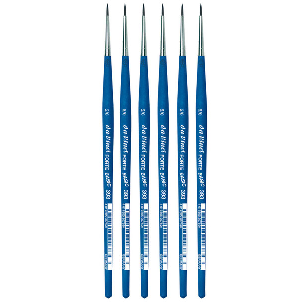 FORTE BASIC Student Brush, Synthetic, Acrylic, Round, Series 393, Size -5, Pack of 6