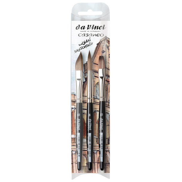 CASANEO XS Travel, Synthetic, Watercolor, Series 5392, 3 Brush Set