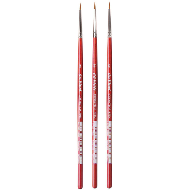 COSMOTOP-SPIN Silkpainting Brush, Synthetic, Watercolor, Round, Size -2, Pack of 3