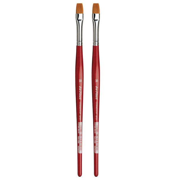 COSMOTOP-SPIN Silkpainting Brush, Synthetic, Watercolor, Flat, Size 10, Pack of 2