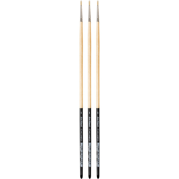 CHUNEO Synthetic Hog Bristle, Oil, Round, Series 7729, Size 1, Pack of 3