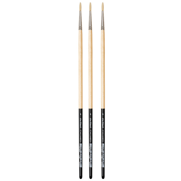 CHUNEO Synthetic Hog Bristle, Oil, Round, Series 7729, Size 4, Pack of 3
