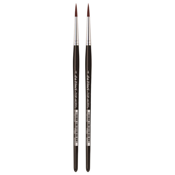 TOP-ACRYL Red-Brown Brush, Synthetic, Acrylic & Oil, Round, Series 7785K, Size 4, Pack of 2