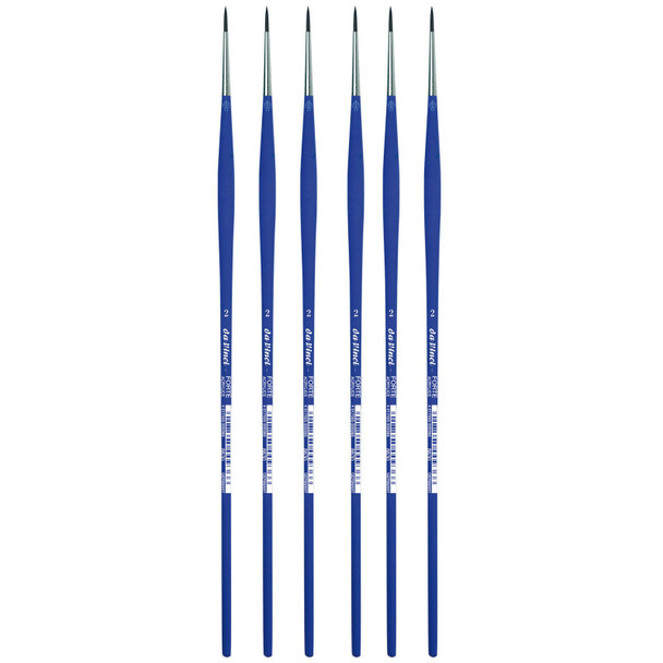 FORTE-Acrylics Student Brush, Synthetic, Acrylic & Oil, Round, Series 8630, Size 2, Pack of 6