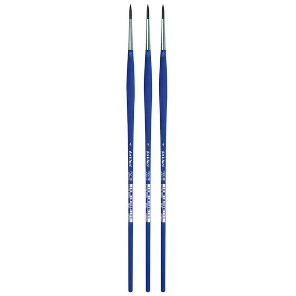 FORTE-Acrylics Student Brush, Synthetic, Acrylic & Oil, Round, Series 8630, Size 4, Pack of 3