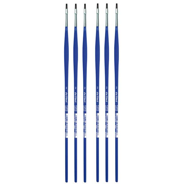 FORTE-Acrylics Student Brush, Synthetic, Acrylic & Oil, Flat, Series 8640, Size 2, Pack of 6