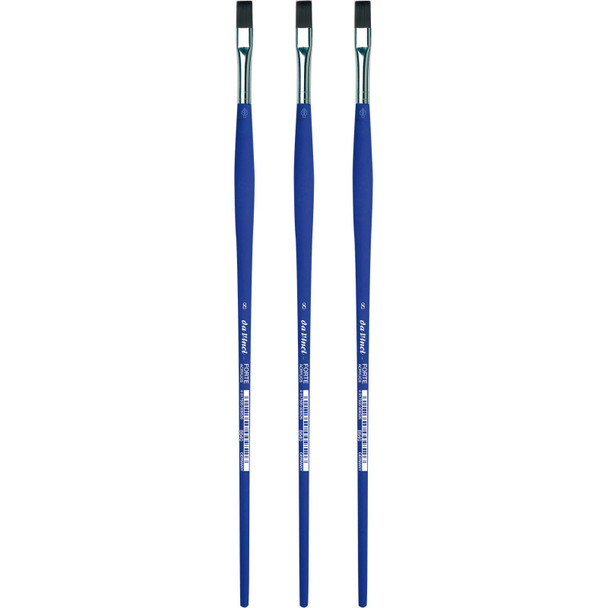 FORTE-Acrylics Student Brush, Synthetic, Acrylic & Oil, Flat, Series 8640, Size 8, Pack of 3