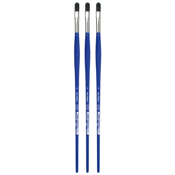 FORTE-Acrylics Student Brush, Synthetic, Acrylic & Oil, Filbert, Series 8650, Size 8, Pack of 3