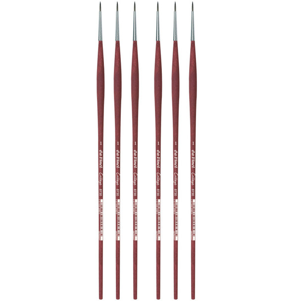 COLLEGE Student Brush, Synthetic, Acrylic & Oil, Round, Series 8730, Size 1, Pack of 6