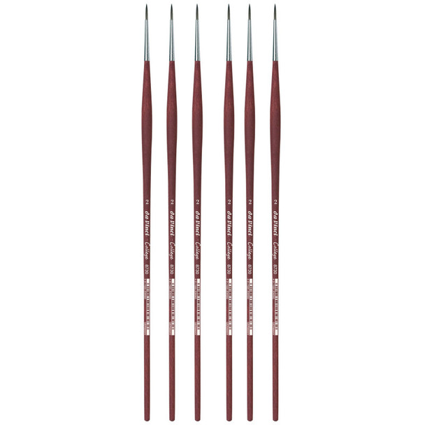 COLLEGE Student Brush, Synthetic, Acrylic & Oil, Round, Series 8730, Size 2, Pack of 6