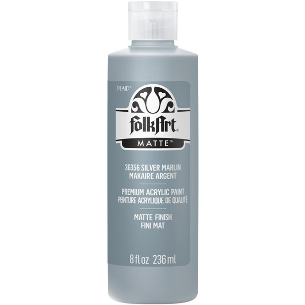 Acrylic Paint Matte, 8oz., Silver Marlin