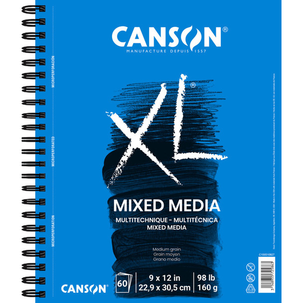 XL Series Mixed Media Pad, Side Wire Binding, 60 Sheet, 9x12 inch, 1 Count
