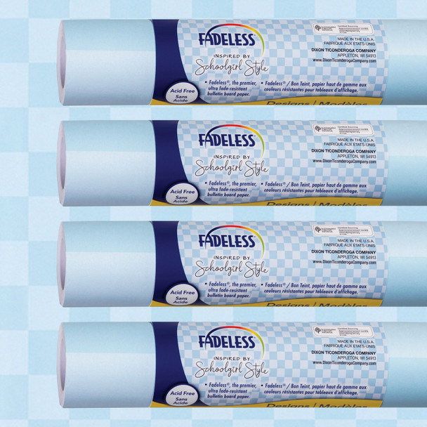 Schoolgirl Style Bulletin Board Paper, 48" x 12', Pool Party, 4 Rolls