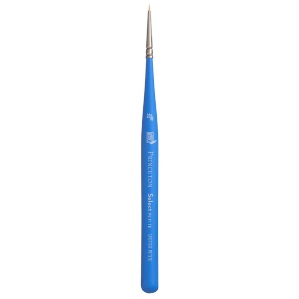 Select Artiste Mini Spotter Brush, Synthetic Bristles, Short Handle Mixed Media Paintbrush, Jewel Blue, Size 20/0, 1 Count
