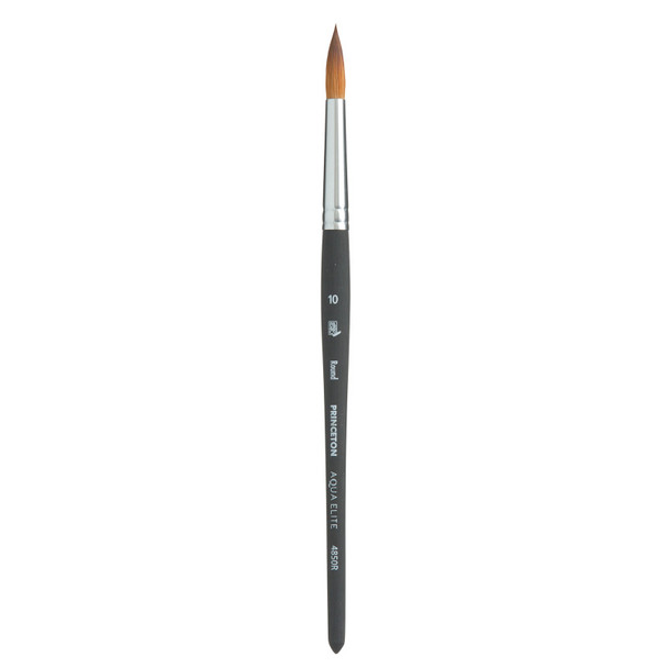 Aqua Elite Round Brush, Synthetic Bristles, Short Handle Watercolor Paintbrush, Matte Black, Size 10, 1 Count