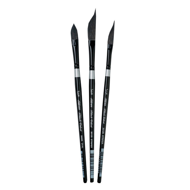 Black Velvet Dagger/Oval Brushes, Set of 3