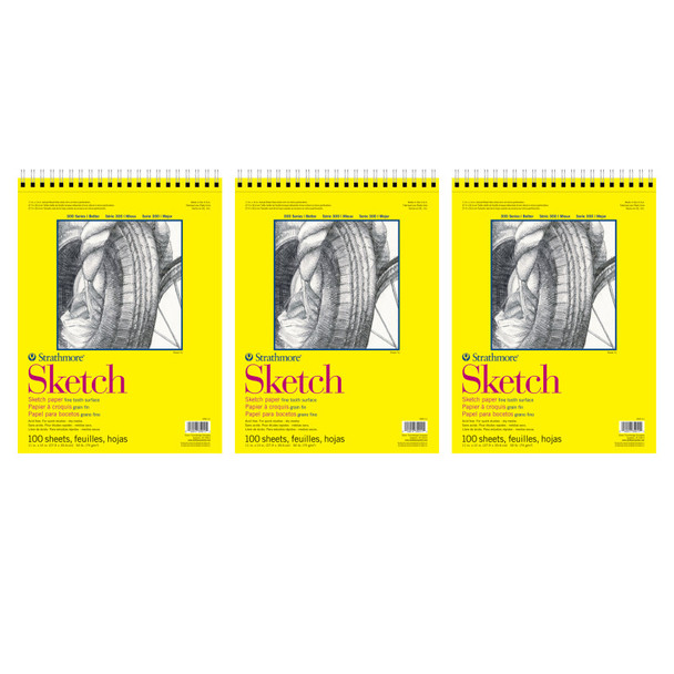 300 Series Sketch Pad, Side Wire Binding, 100 Sheets, 11x14 inch, Pack of 3 300 Series Sketch Pad, Side Wire Binding, 100 Sheets, 11x14 inch, Pack of 3