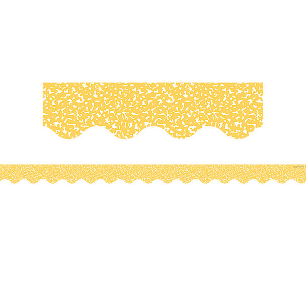 Composition Yellow Scalloped Border Trim, 35 Feet