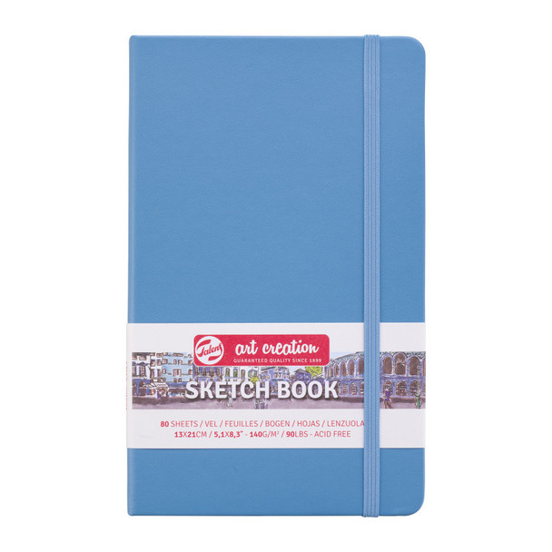 Sketchbook, 80 Sheets, 90lbs, Lake Blue Cover, 5.1" x 8.3"