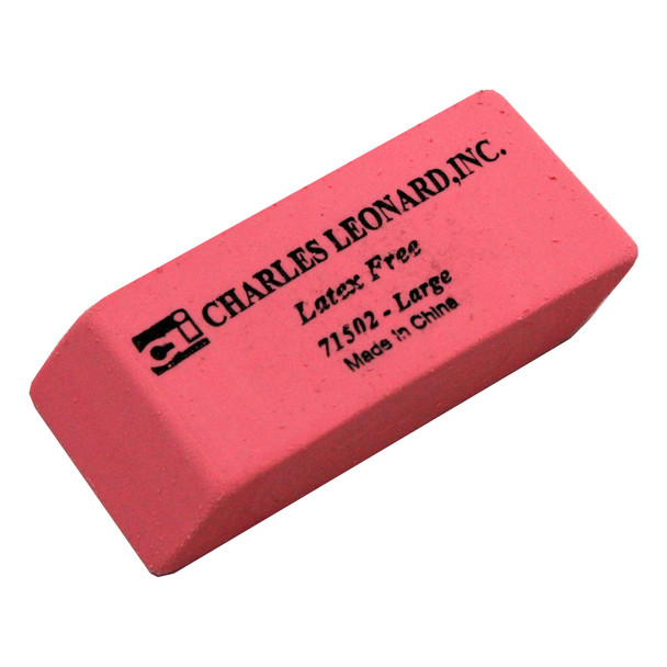 Eraser, Synthetic, Latex Free, Wedge Shape, Pink, Large, 12 Per Pack, 12 Packs