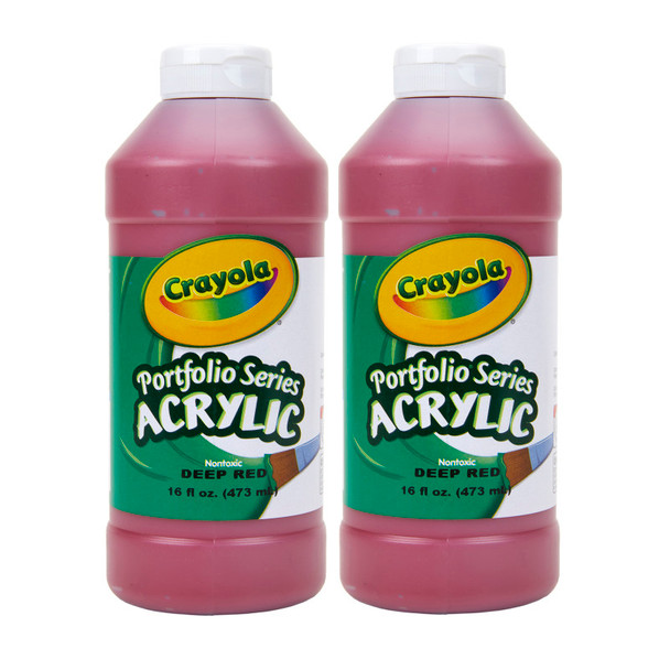 Portfolio Series Acrylic Paint, 16 oz., Deep Red, Pack of 2