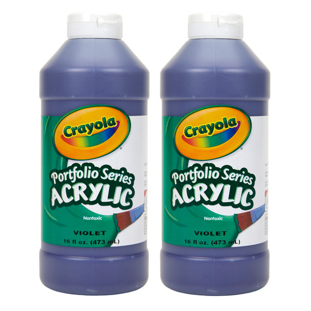 Portfolio Series Acrylic Paint, 16 oz., Violet, Pack of 2 Portfolio Series Acrylic Paint, 16 oz., Violet, Pack of 2