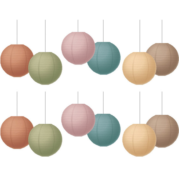 Everyone is Welcome 8" Hanging Paper Lanterns, 6 Per Pack, 2 Packs