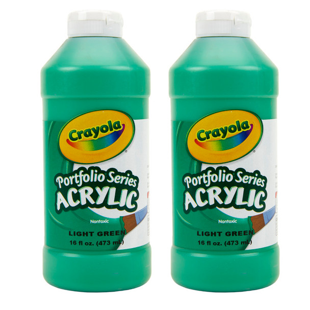 Portfolio Series Acrylic Paint, 16 oz., Light Green, Pack of 2
