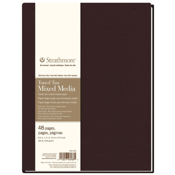 400 Series Art Journal Mixed Media Paper, Toned Tan, Hardbound Binding, 96 Page/48 Sheet, 8.5x11 inch, 1 Count 400 Series Art Journal Mixed Media Paper, Toned Tan, Hardbound Binding, 96 Page/48 Sheet, 8.5x11 inch, 1 Count