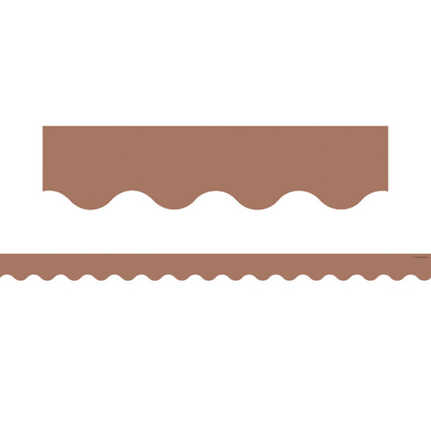 Mocha Scalloped Border Trim, 35 Feet