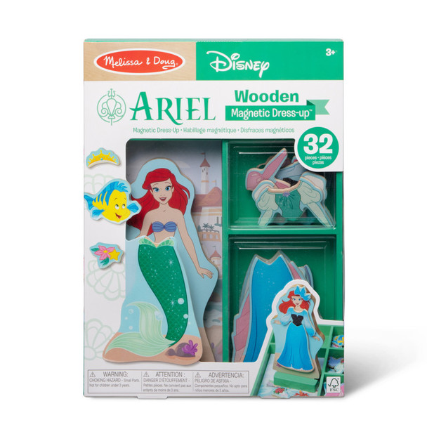 Disney Princess Ariel Wooden Magnetic Dress-Up Play Set Disney Princess Ariel Wooden Magnetic Dress-Up Play Set