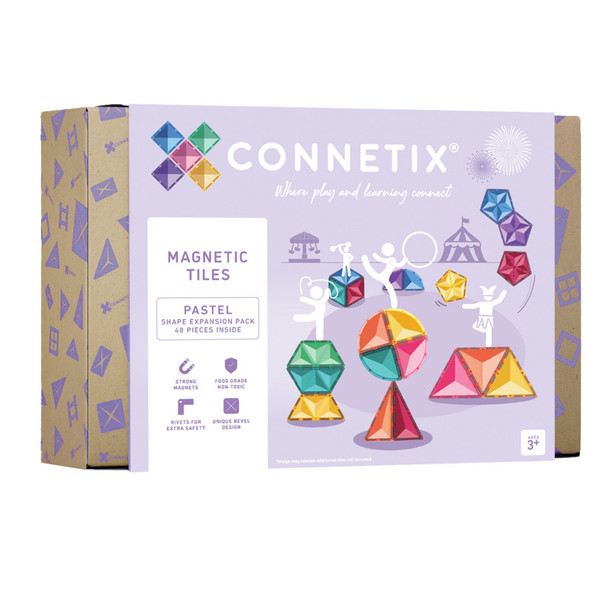 Magnetic Tiles Pastel Shape Expansion Pack, 48 Pieces Magnetic Tiles Pastel Shape Expansion Pack, 48 Pieces