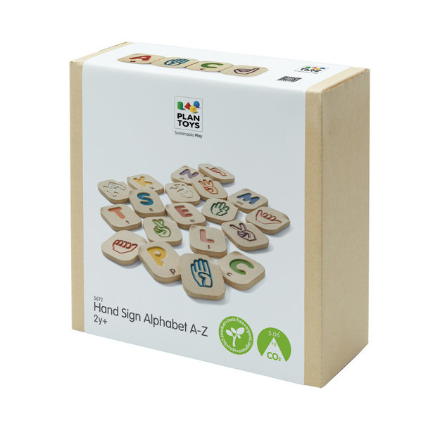 Wooden Hand Sign Alphabet A-Z Tiles