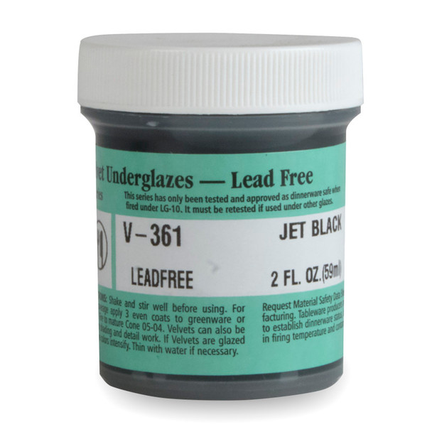Velvet Underglaze, 2 oz, Jet Black V-361