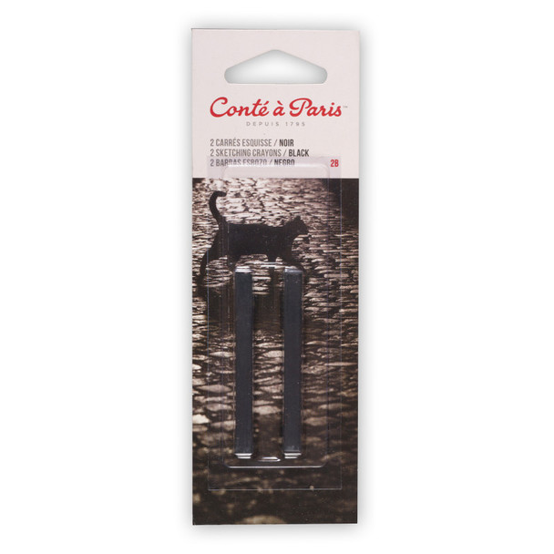 Carrés Esquisse Sketching Pastel Crayons, Black 2B, Pack of 2