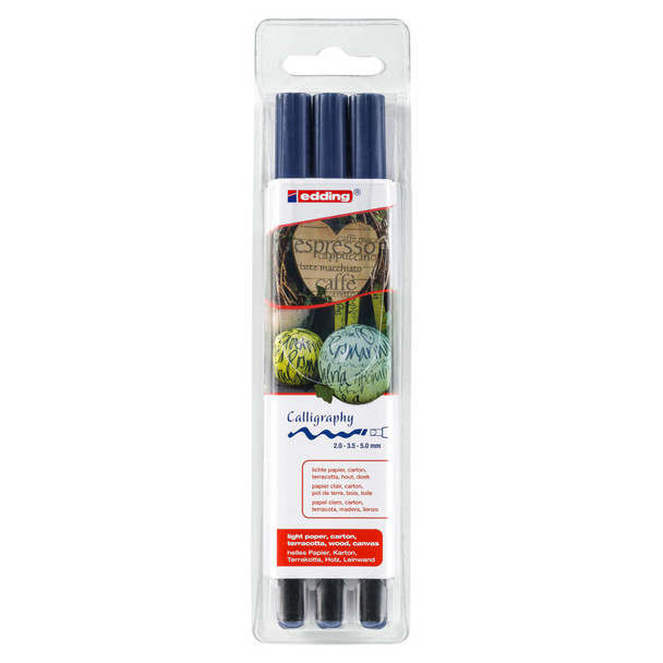 1255 Series Calligraphy Pen, Steel Blue, Set of 3