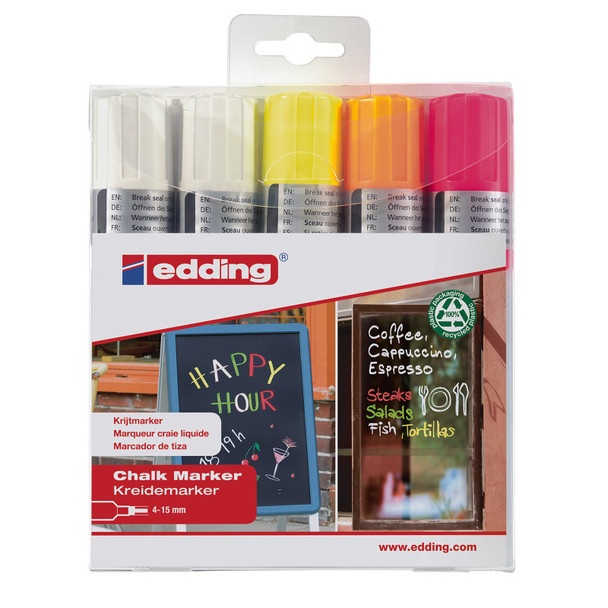 4090 Series Chalk Marker, Neon Colors, Set of 5