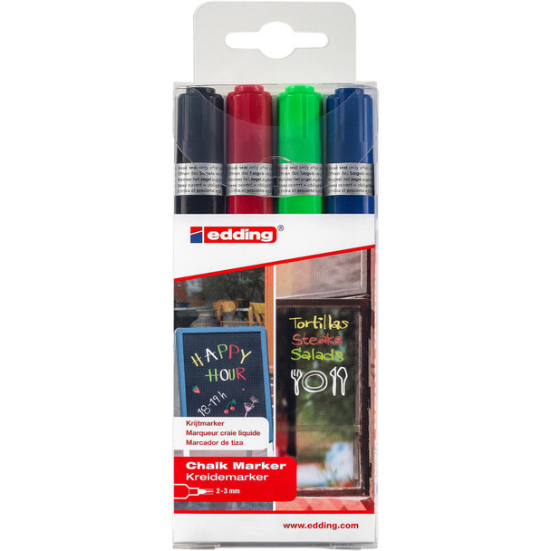 4095 Series Chalk Marker, Assorted Colors, Set of 4