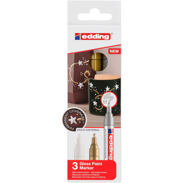 750 Series Gloss Paint Marker, Metallic Colors, Set of 3