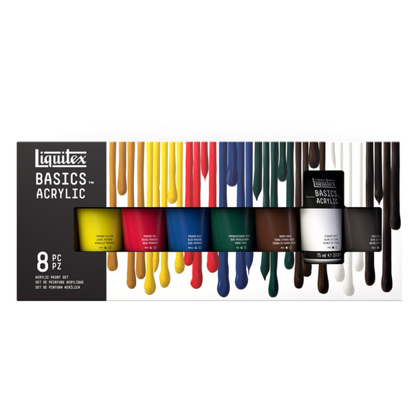LQ BASICS Acrylic Color 8 x 75mlTube Set LQ BASICS Acrylic Color 8 x 75mlTube Set