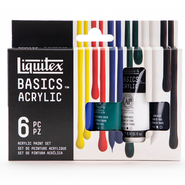 LQ BASICS Acrylic Color 6 x 22ml Tube Set - Primary LQ BASICS Acrylic Color 6 x 22ml Tube Set - Primary