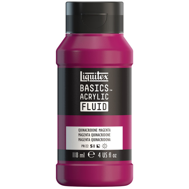 LQ BASICS Acrylic Fluid 118ml Bottle -  Quinacridone Magenta LQ BASICS Acrylic Fluid 118ml Bottle -  Quinacridone Magenta