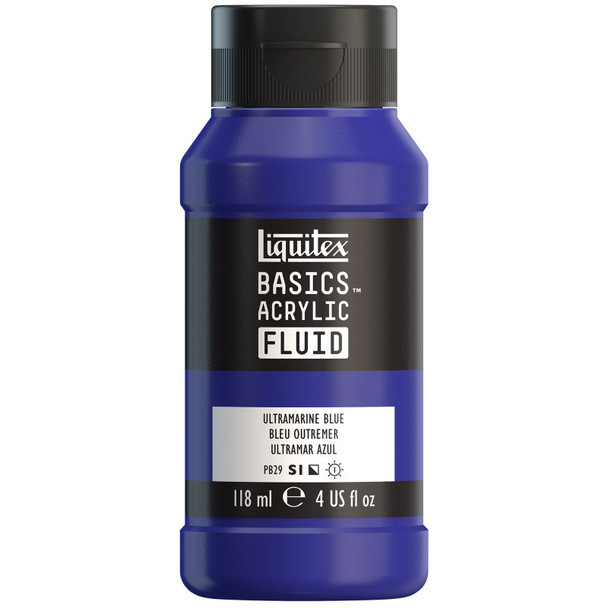 BASICS Acrylic Fluid, 118 mL Bottle, Ultramarine Blue