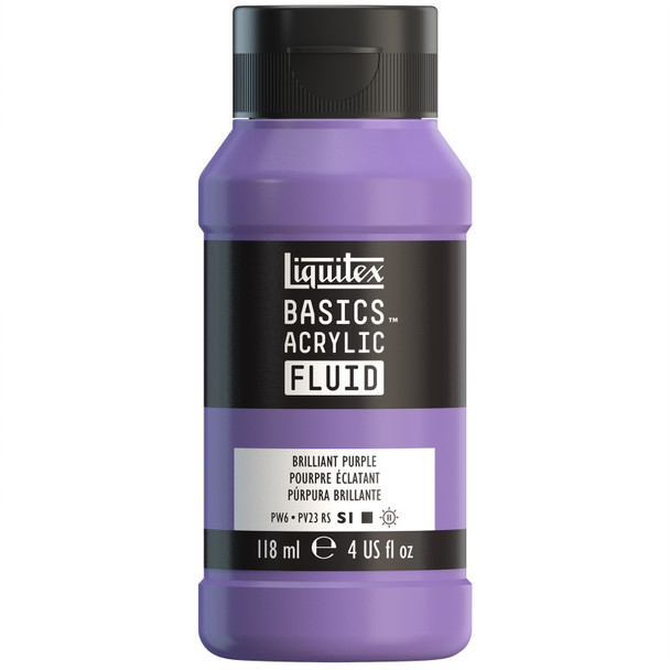 BASICS Acrylic Fluid, 118 mL Bottle, Brilliant Purple