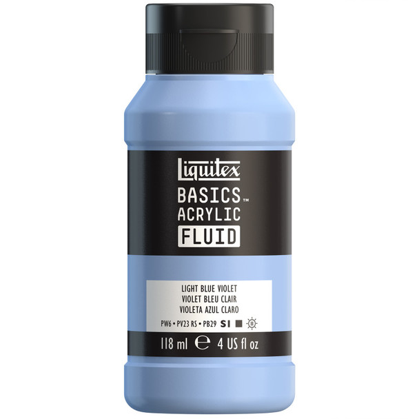 BASICS Acrylic Fluid, 118 mL Bottle, Light Blue Violet