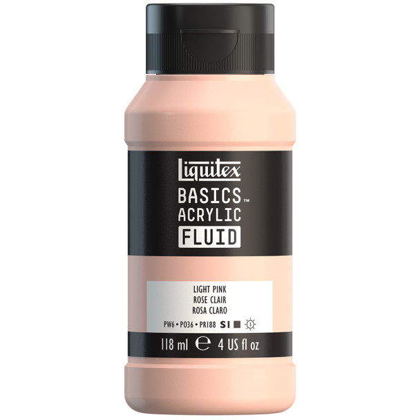 LQ BASICS Acrylic Fluid 118ml Bottle -  Light Pink LQ BASICS Acrylic Fluid 118ml Bottle -  Light Pink