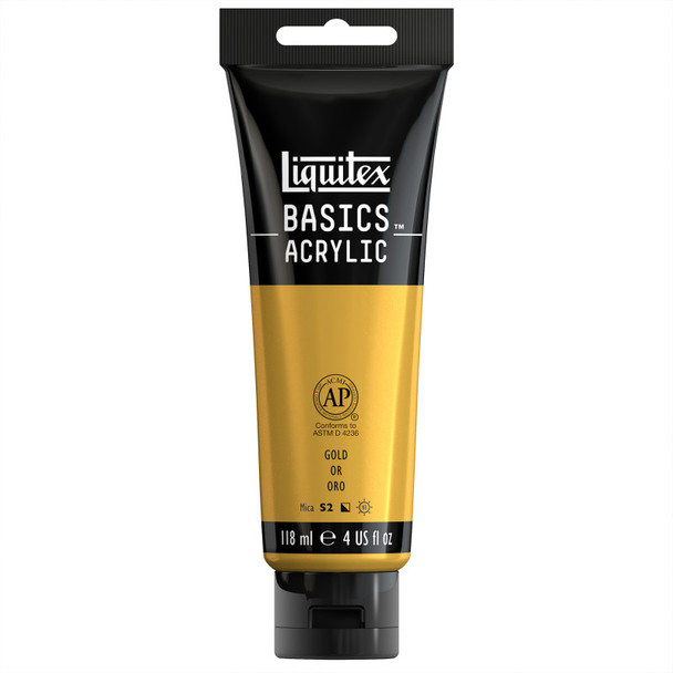 BASICS Acrylic Paint, 118 mL Tube, Gold